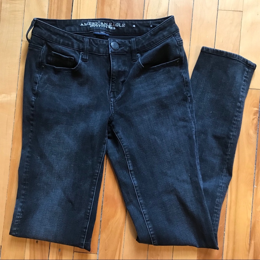 American Eagle Black Skinny Jeans 4 X-Long